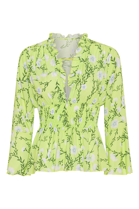 Sally Top Light Green Flower