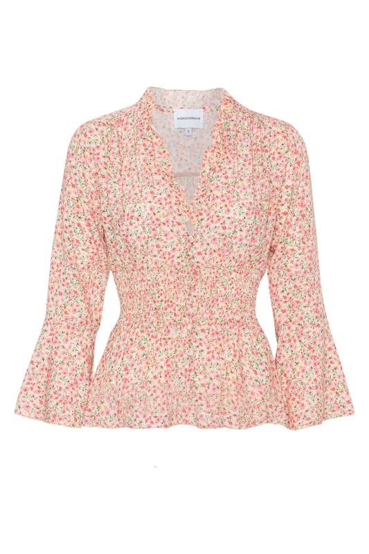 Sally Top Light Pink Flower