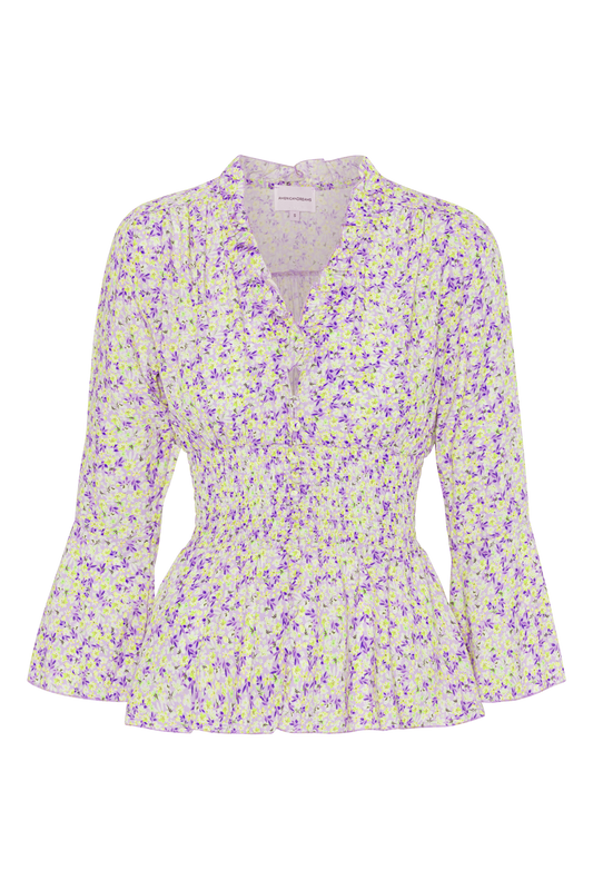 Sally Top Lilac/Yellow Flower