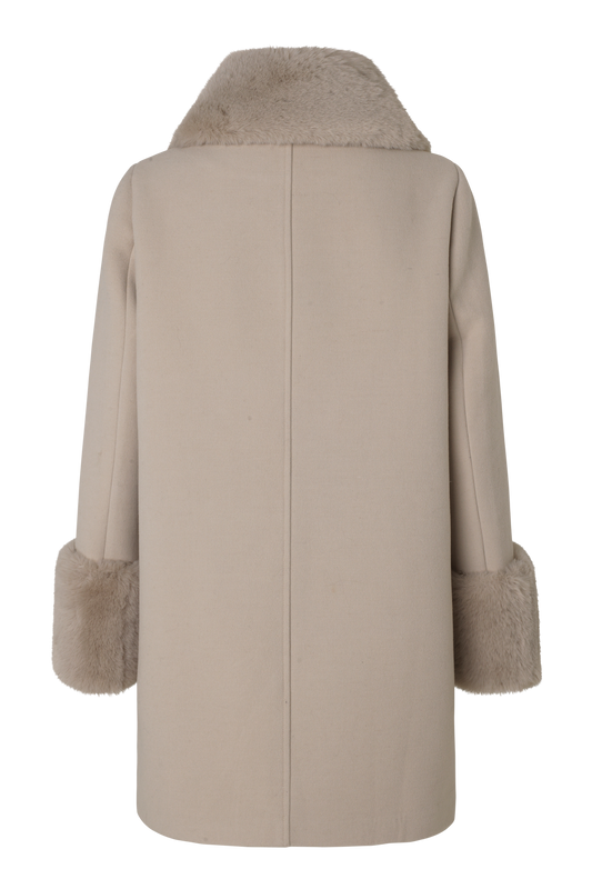 Sarah Faux Fur Jacket Long Cream - Sample
