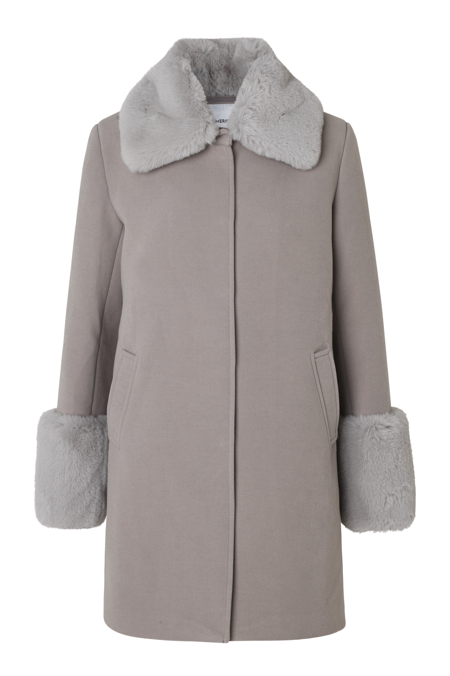 Sarah Faux Fur Jacket Long Light Grey - Sample