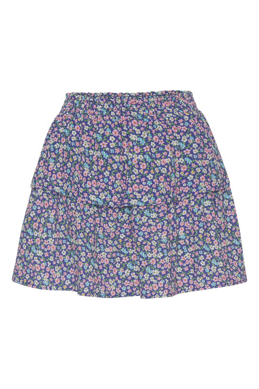 Sally Cotton Short Skirt Lilac Multi Small Flower