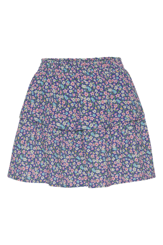 Sally Cotton Short Skirt Lilac Flower