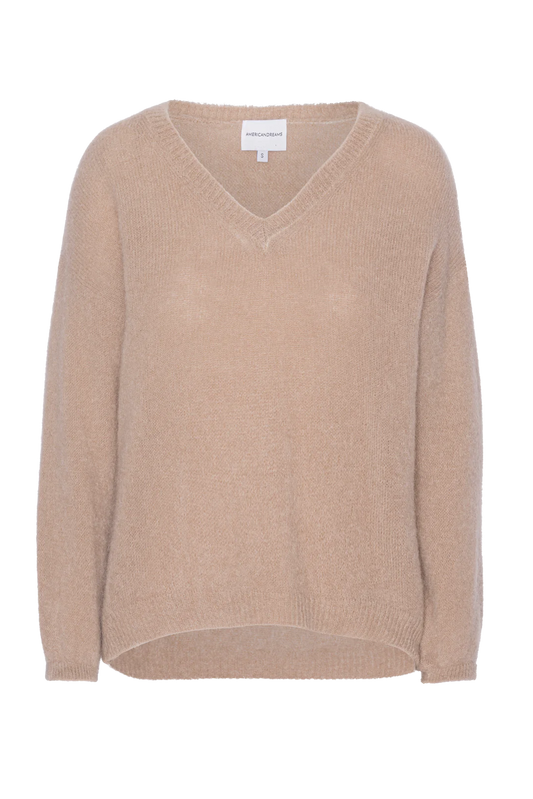 Silja V Neck Knit Medium Brown