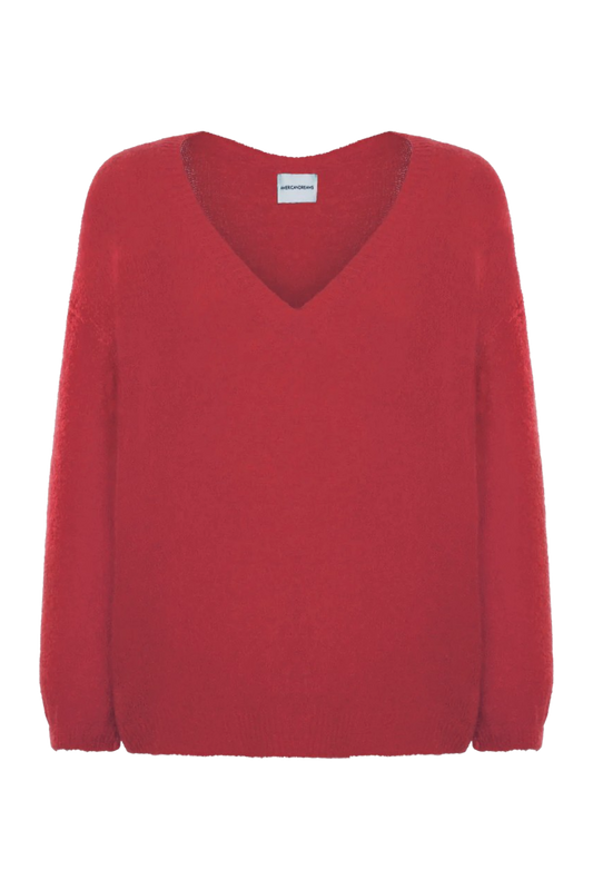 Silja V Neck Knit Cerise