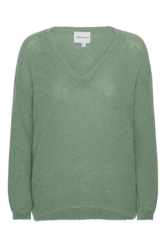 Silja V Neck Knit Dusty Green