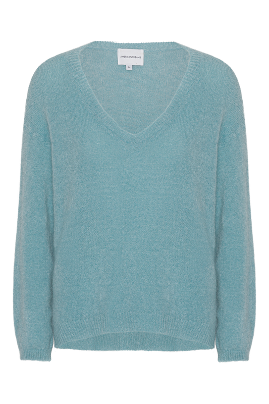 Silja V Neck Knit Turquoise