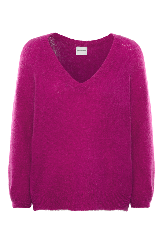 Silja V Neck Knit Magenta - Sample