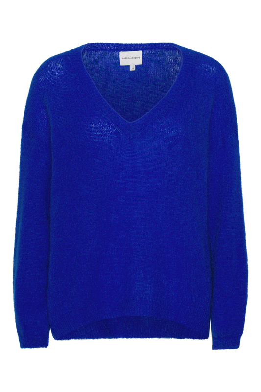 Silja V Neck Knit Electric Blue