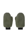 Ted Faux Fur Mittens Green