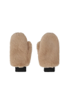 Ted Faux Fur Mittens Taupe