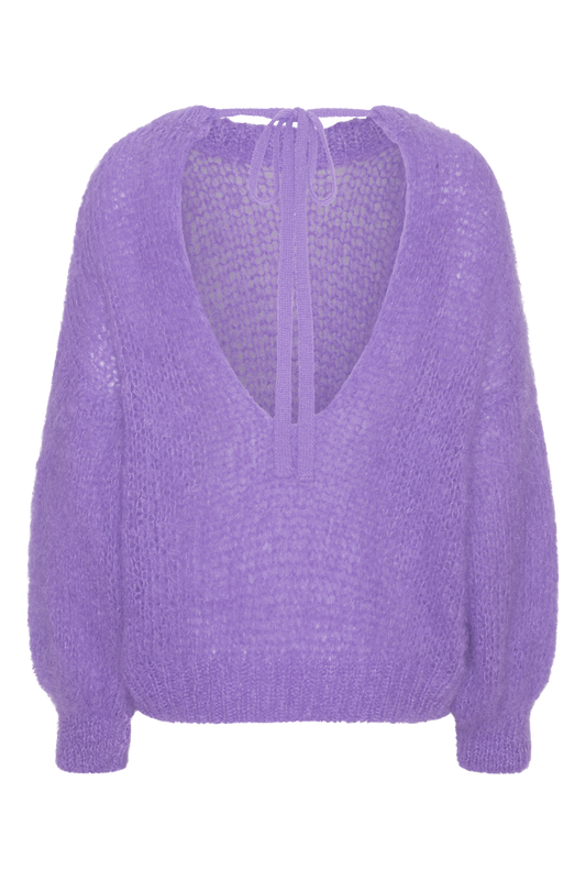 Toga Back Tie Mohair Pullover Lilac