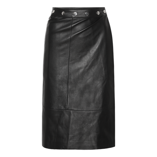 Yuma Leather Skirt Black