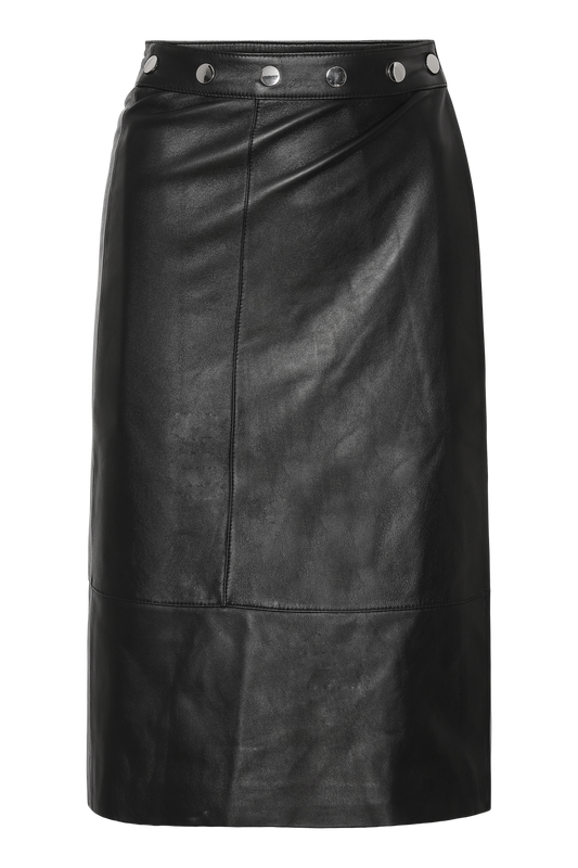 Yuma Leather Skirt Black