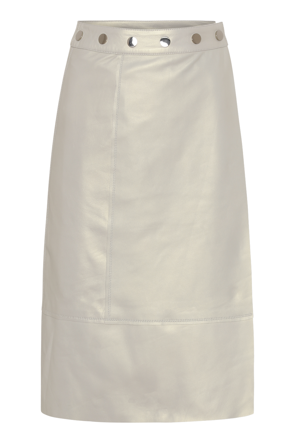 Yuma Leather Skirt Cream White