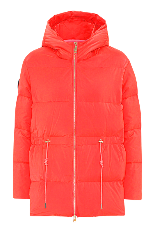Zenya Midi Down Drawstring Jacket Red - Sample