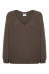 Silja V Neck Knit Dark Brown