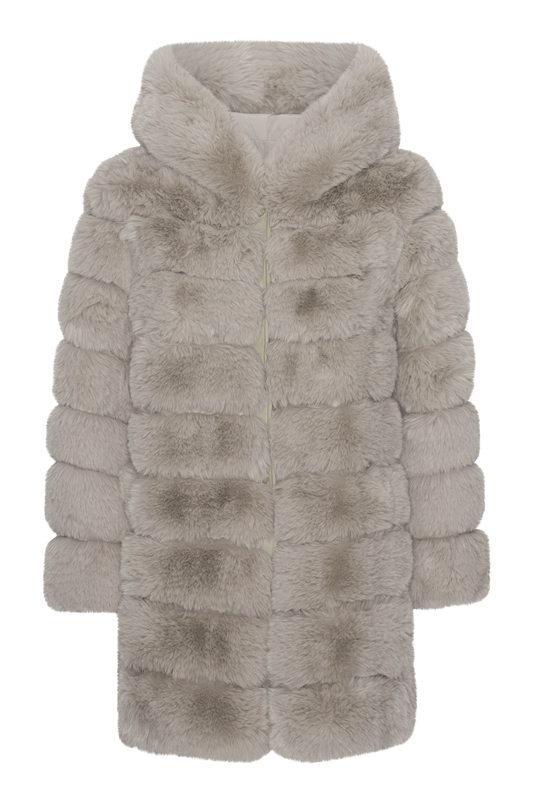 Blake Faux Fur Coat Long Beige