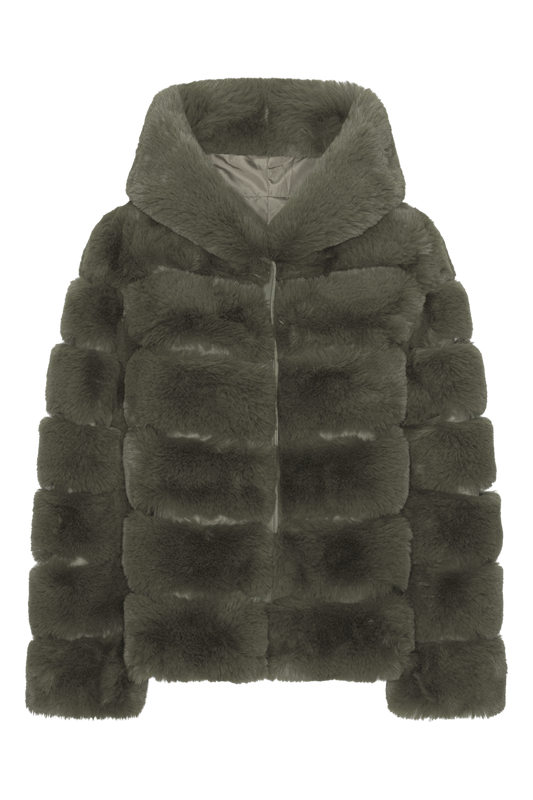 Blake Short Faux Fur Jacket Dusty Green
