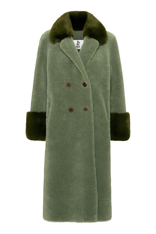 Fiona Long Wool Coat Green