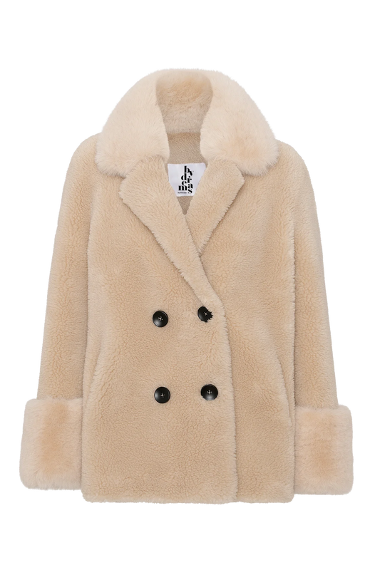 Fiona Short Wool Coat Beige