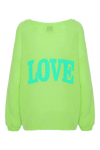 Silja Back Letters Lime Green W/ Turquoise Letters (LOVE)