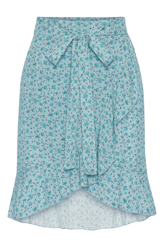 Milly Wrap Skirt Short Turquoise Flower