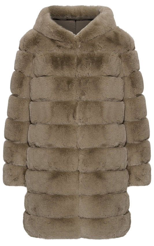 Blake Faux Fur Coat Long Medium Brown