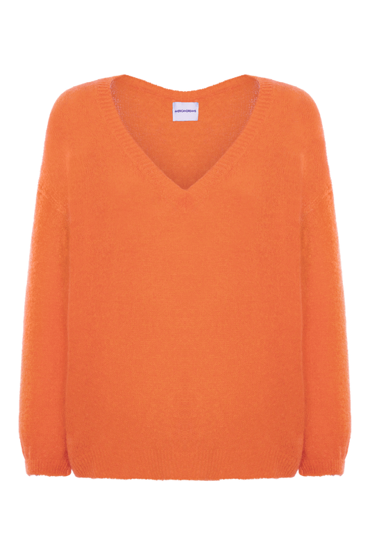 Silja V Neck Knit Burnt Orange