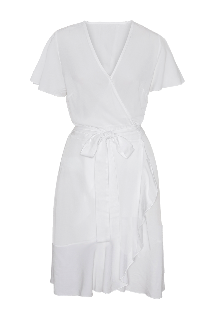 Milly Wrap Dress Short Solid White