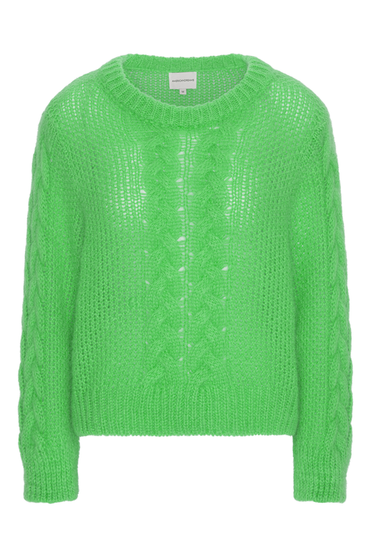 Louisa Cable Knit Pullover Emerald Green