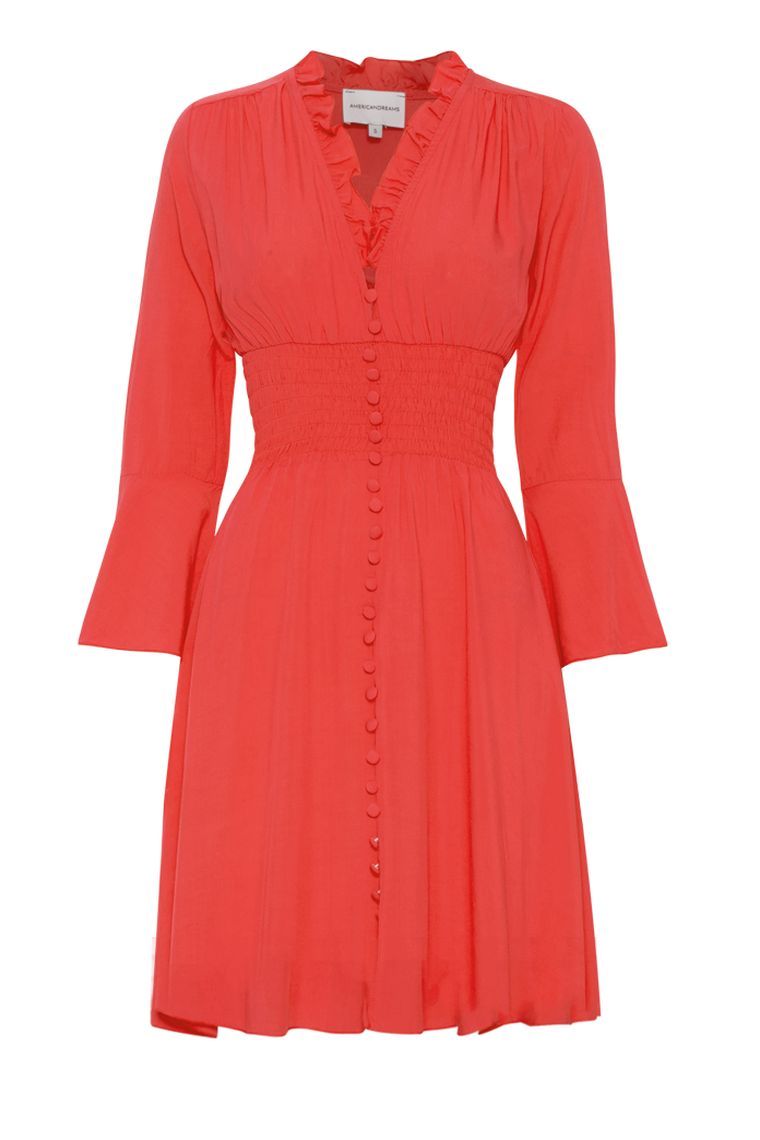 Sally Short Dress Bright Red Solid | Americandreams