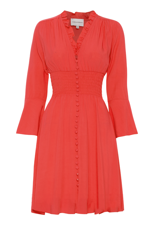 Sally Short Dress Bright Red Solid