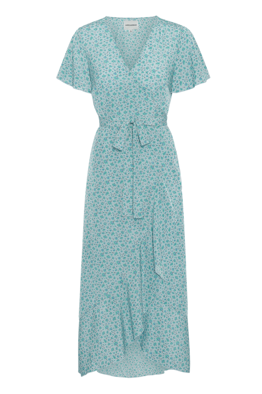 Milly Wrap Dress Long Turquoise Flower